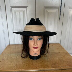 Vintage Womens Hat Glenover Fawn Tra-Felt 100% Wool with Ribbon